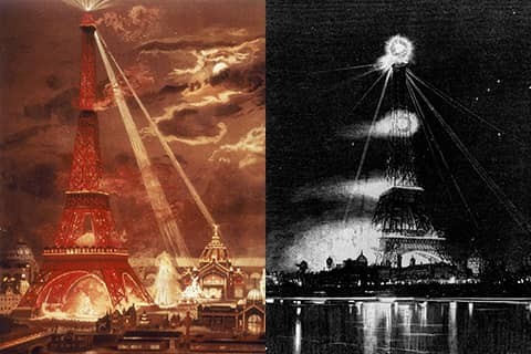 Illuminazioni della Torre Eiffel nel 1889